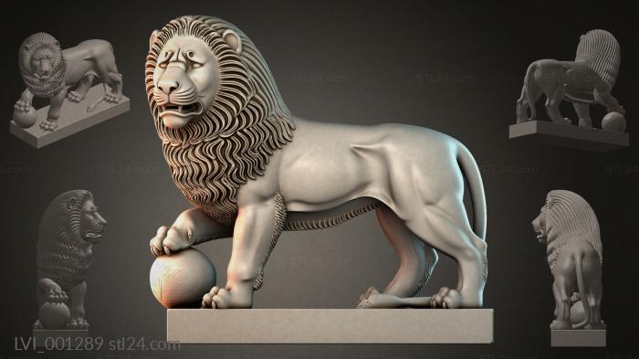 Львы (LVI_001289) 3D модель для ЧПУ станка