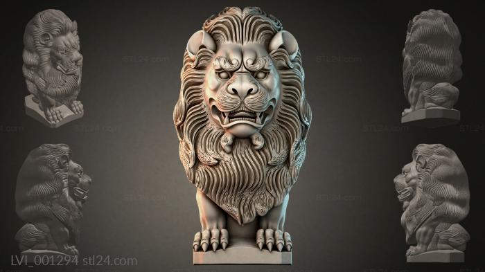 Львы (LVI_001294) 3D модель для ЧПУ станка