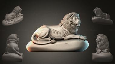 Lions (Lion on a Rock, LVI_001296) 3D models for cnc