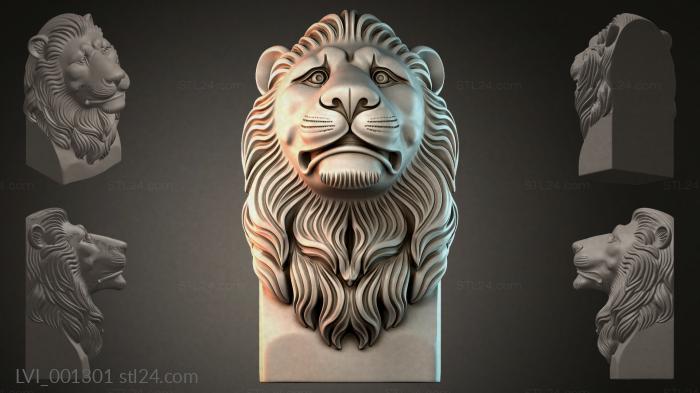 Львы (LVI_001301) 3D модель для ЧПУ станка