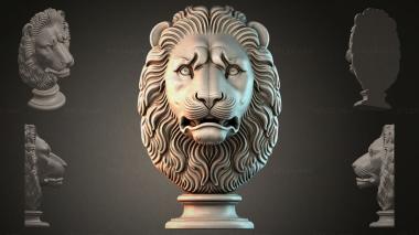 Lions (Bust of a Lion, LVI_001303) 3D models for cnc