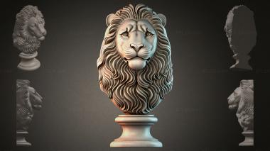 Lions (Lions head on a pedestal, LVI_001306) 3D models for cnc