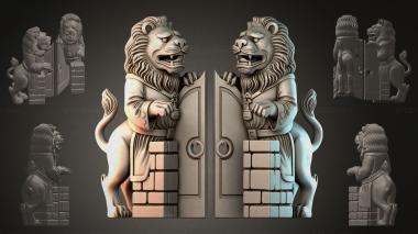 Lions (A Pair of Lions at the Door, LVI_001309) 3D models for cnc