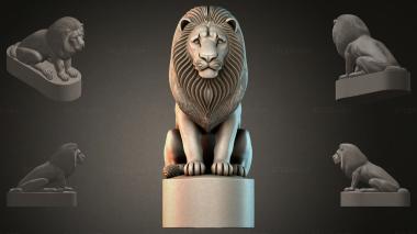 Lions (Lion on a pedestal, LVI_001317) 3D models for cnc