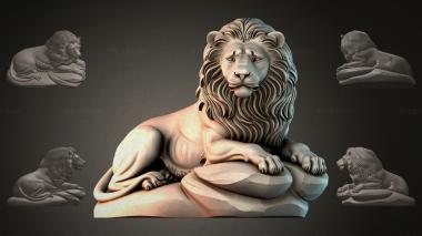 Lions (Lion on the Rocks, LVI_001328) 3D models for cnc