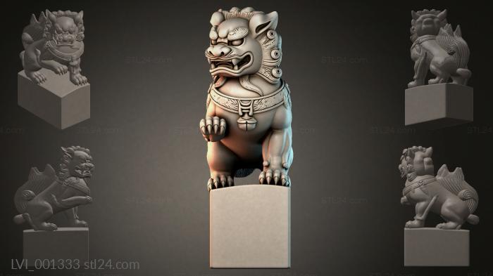 Guardian Lion Statue 3d STL model