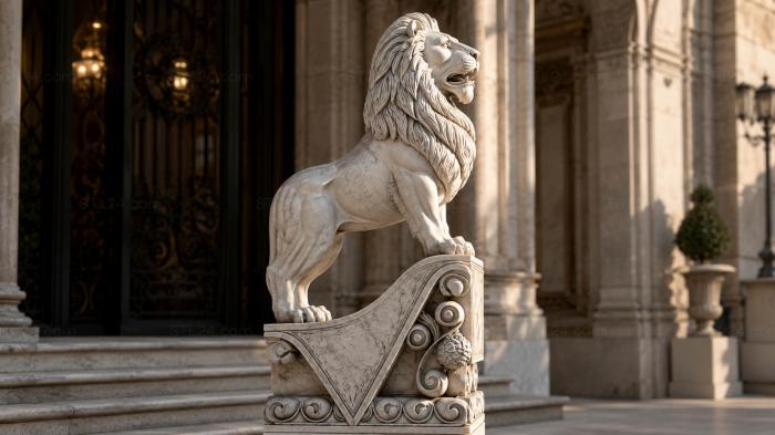 Lion on a pedestal 3d STL model