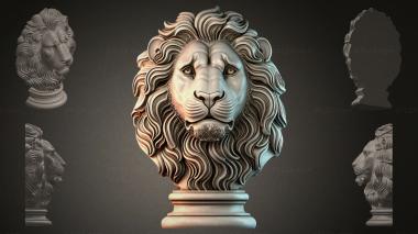 Lions (Lions head on a pedestal, LVI_001336) 3D models for cnc
