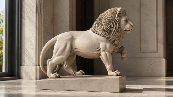 Lion on a stand 3d STL model