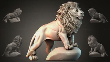 Lions (Lion on a Rock, LVI_001340) 3D models for cnc