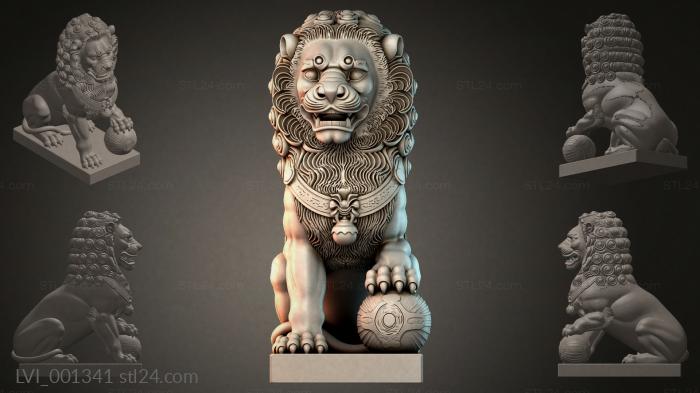 Львы (LVI_001341) 3D модель для ЧПУ станка