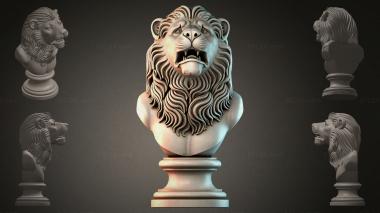 Lions (Bust of a Lion, LVI_001404) 3D models for cnc