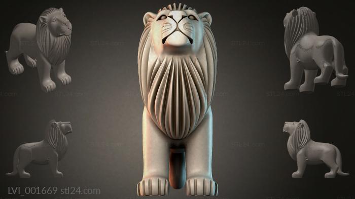Львы (LVI_001669) 3D модель для ЧПУ станка