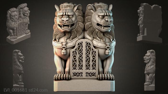 Львы (LVI_001681) 3D модель для ЧПУ станка