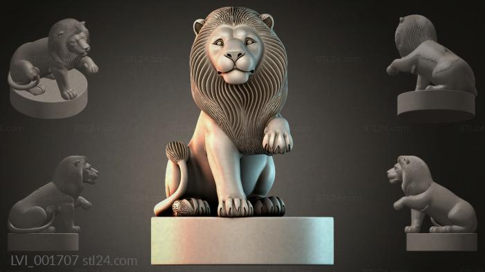 Львы (LVI_001707) 3D модель для ЧПУ станка