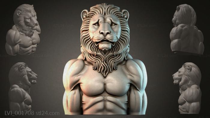 Львы (LVI_001708) 3D модель для ЧПУ станка
