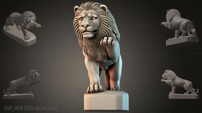 Львы (LVI_001710) 3D модель для ЧПУ станка