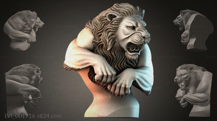Львы (LVI_001716) 3D модель для ЧПУ станка