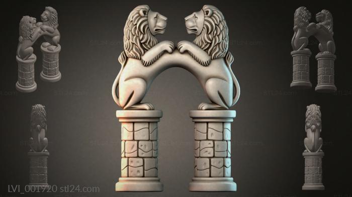 Львы (LVI_001920) 3D модель для ЧПУ станка