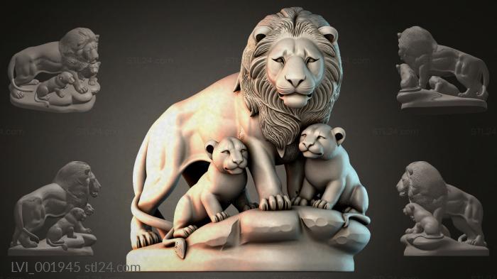 Львы (LVI_001945) 3D модель для ЧПУ станка