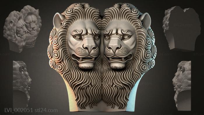 Львы (LVI_002051) 3D модель для ЧПУ станка