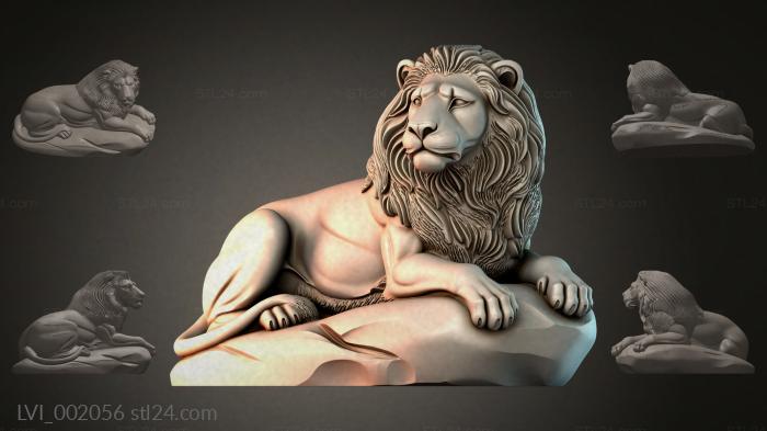 Львы (LVI_002056) 3D модель для ЧПУ станка