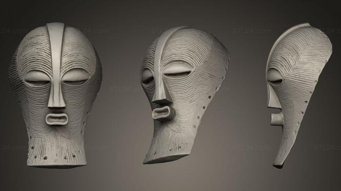 Маски (Африканская маска Демократическая Республика Конго, MS_0140) 3D модель для ЧПУ станка