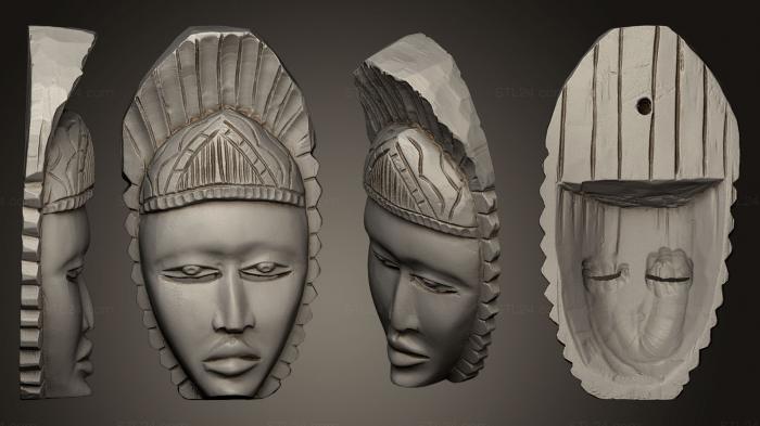 Mask (Mahogany Wood Decorative Mask, MS_0181) 3D models for cnc