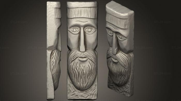 Mask (Face Made Of Wood 2 High, MS_0224) 3D models for cnc