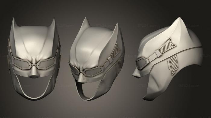 Маски (Шлем Лиги Справедливости Бэтмена с Защитными Очками и Тактическим капюшоном, MS_0336) 3D модель для ЧПУ станка