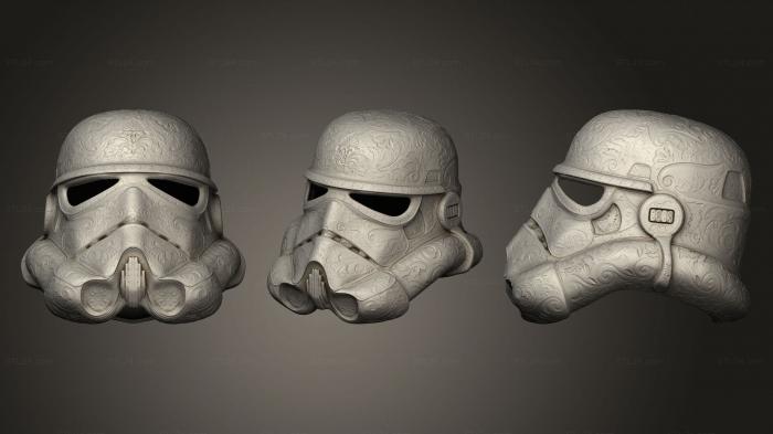 Mask (Carved Trooper Helmet, MS_0343) 3D models for cnc