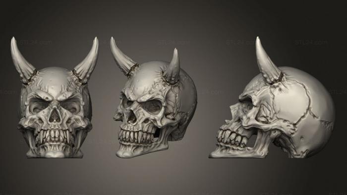 Mask (Demon Skull, MS_0370) 3D models for cnc