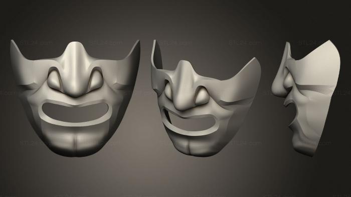 Mask (Samurai half mask v1, MS_0495) 3D models for cnc