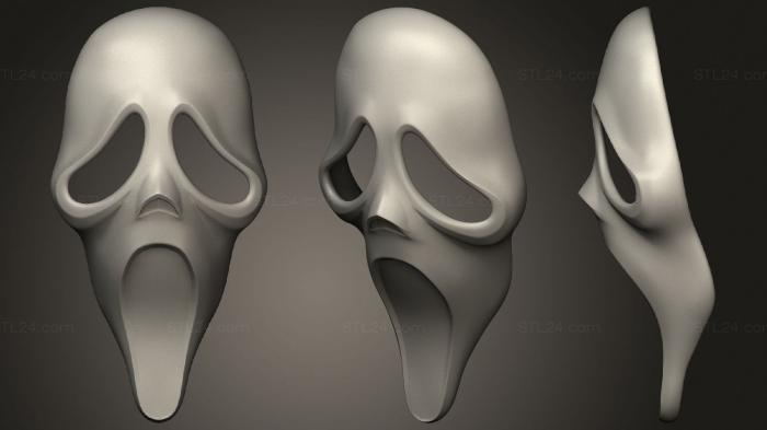 Mask (Scream ghostface mask, MS_0511) 3D models for cnc