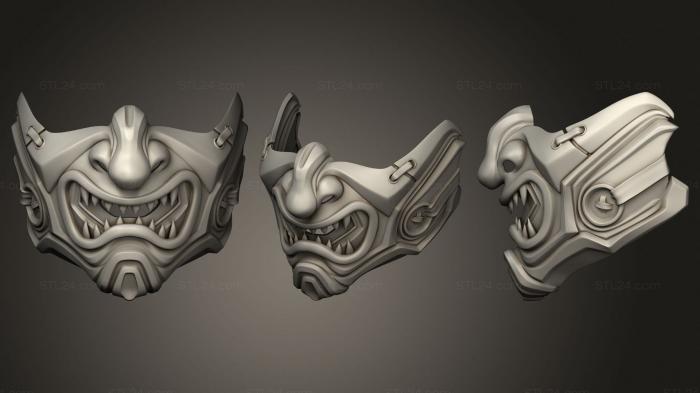 Маски (Маска самурая Саб Зиро из Mortal Kombat, MS_0532) 3D модель для ЧПУ станка