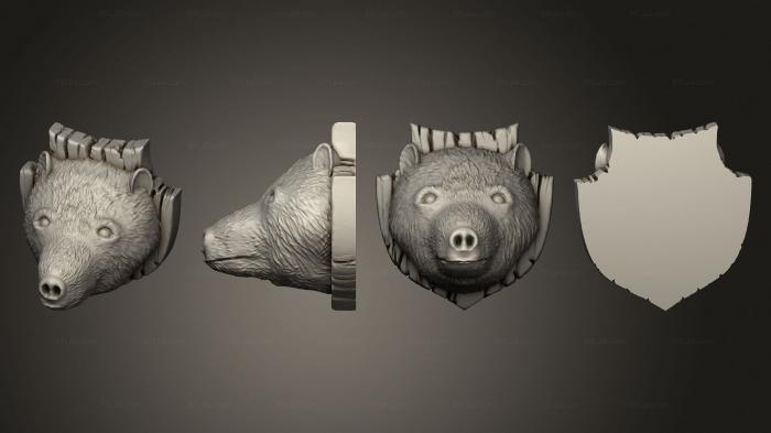 Mask (bear, MS_0580) 3D models for cnc