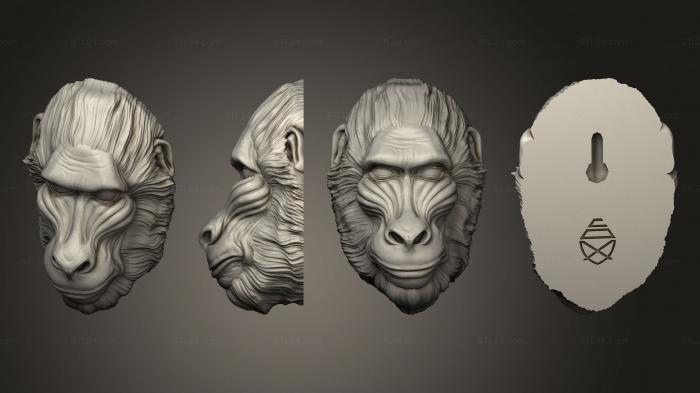 Mask (monkeys morillasfelipe, MS_0639) 3D models for cnc