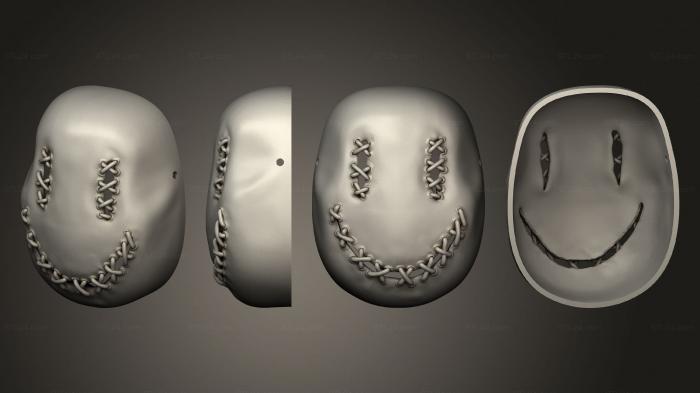 Mask (smiley masl horror mask, MS_0661) 3D models for cnc