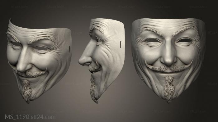 Mask (MS_1190) 3D models for cnc