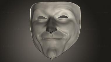 Mask (Vendetta Mask, MS_1190) 3D models for cnc