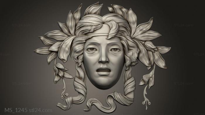 Mask (Mascaron medusa Gorgon, MS_1245) 3D models for cnc