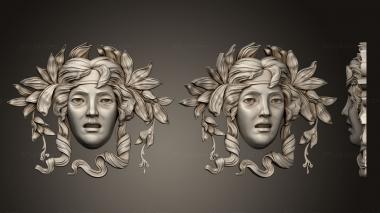 Mask (Mascaron medusa Gorgon, MS_1245) 3D models for cnc