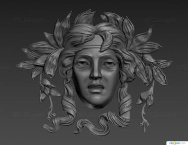 Mask (Mascaron medusa Gorgon, MS_1245) 3D models for cnc