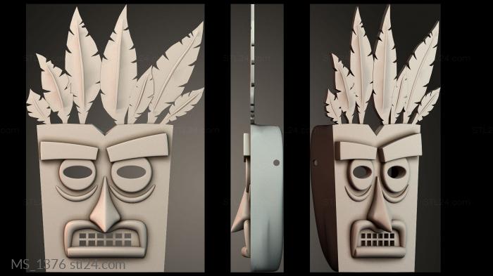 Mask (MS_1376) 3D models for cnc