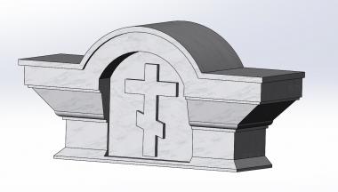Мебель церковная (Верхний элемент на памятник с распятием, MBC_0051) 3D модель для ЧПУ станка