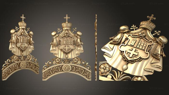 Church furniture (Top element on the back of the chair with crowns, MBC_0052) 3D models for cnc