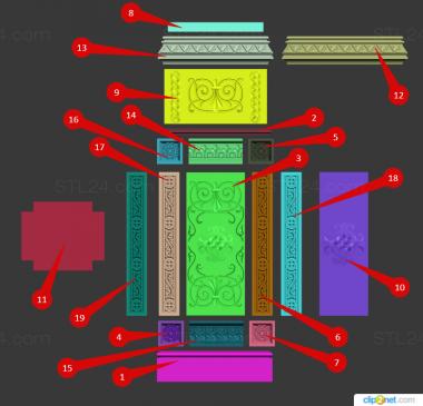 Church furniture (Split lectern, MBC_0059) 3D models for cnc