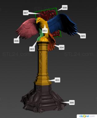 Church furniture (Stand eagle, MBC_0064) 3D models for cnc