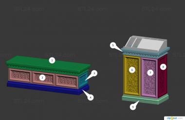 Church furniture (Table for note, MBC_0070) 3D models for cnc