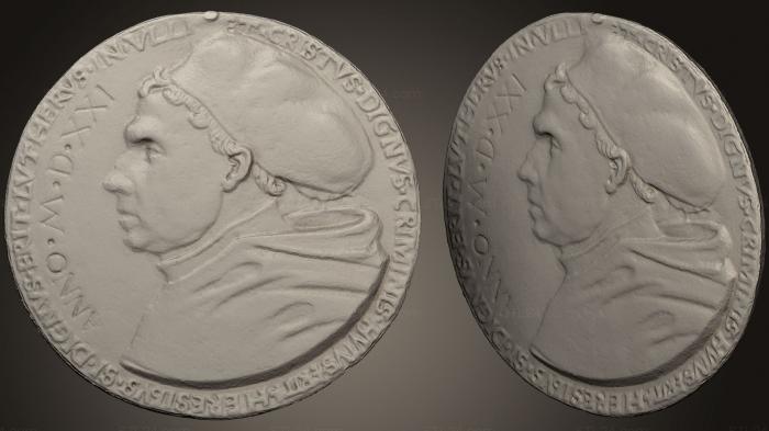 Coins (Medal of Martin Luther, MN_0006) 3D models for cnc